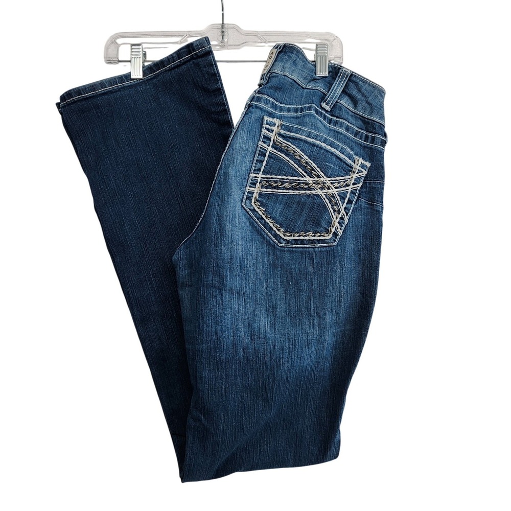 Ariat 31XL Blue REAL Entwined Mid Rise Boot Cut Jeans Western Cowgirl RodeoDenim